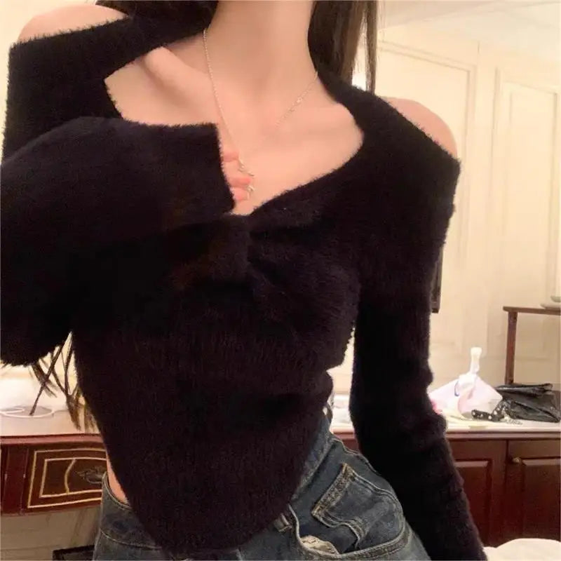 Y2K Crop Knit Sweater